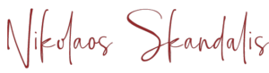 Nikolaos Skandalis logo, handwritten